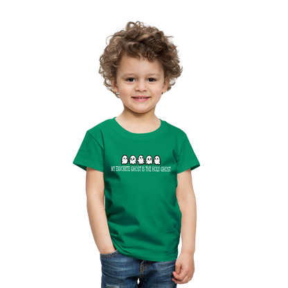 My Favorite Ghost is the Holy Ghost (W) Toddler T-Shirt - kelly green