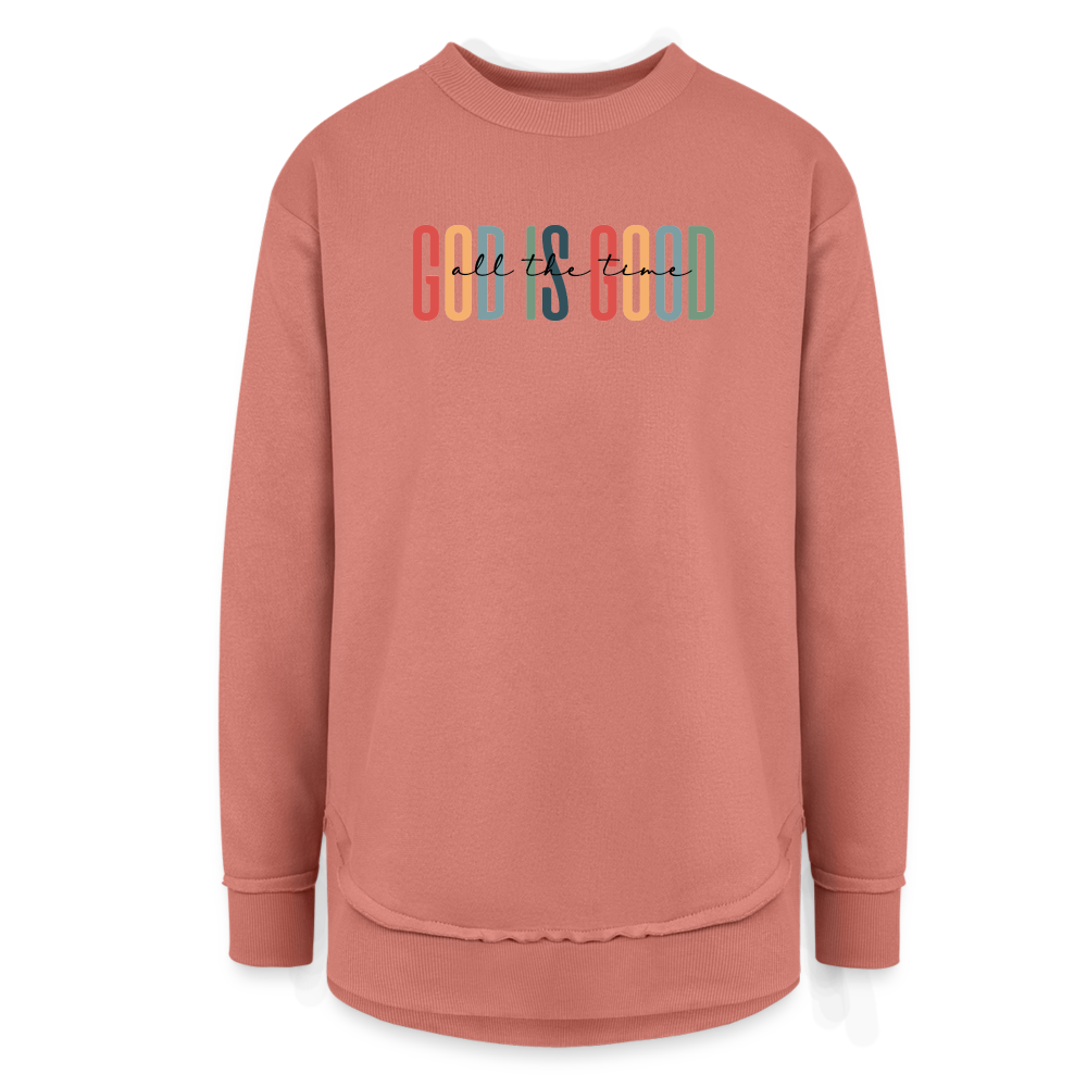 God is Good (Rainbow) Women's Tunic Sweater - mauve