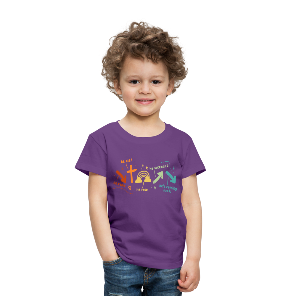 He Came He Died He Rose Toddler Premium T-Shirt - purple