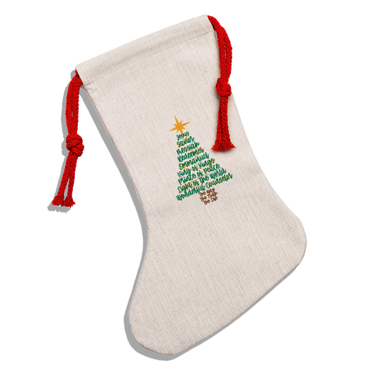 Names of Jesus Christmas Tree Natural Holiday Stocking - natural