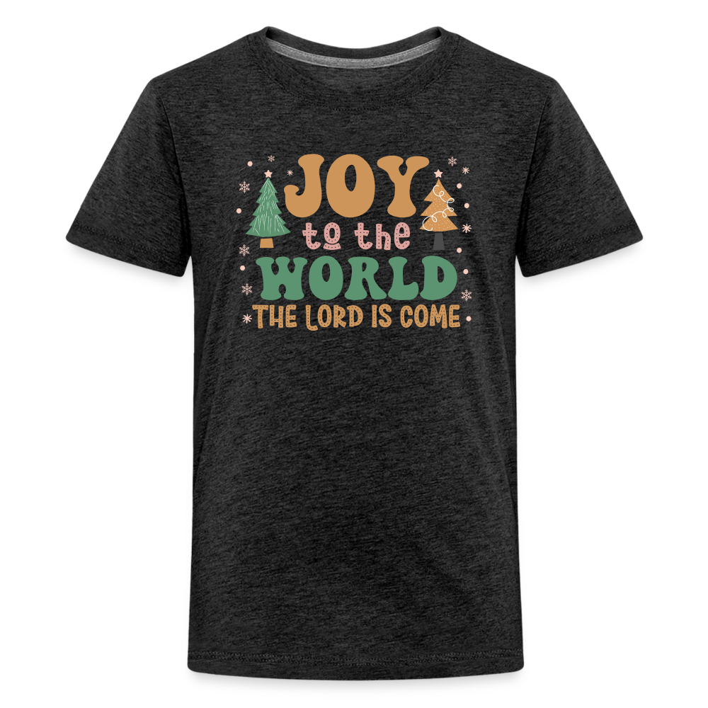 Joy to the World Christmas Family Kids' Premium T-Shirt - charcoal grey