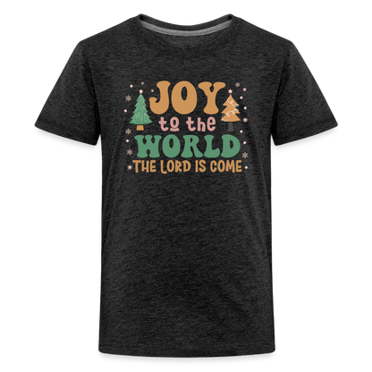 Joy to the World Christmas Family Kids' Premium T-Shirt - charcoal grey