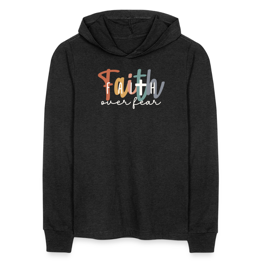 Faith Over Fear Men's Long Sleeve Shirt - heather black