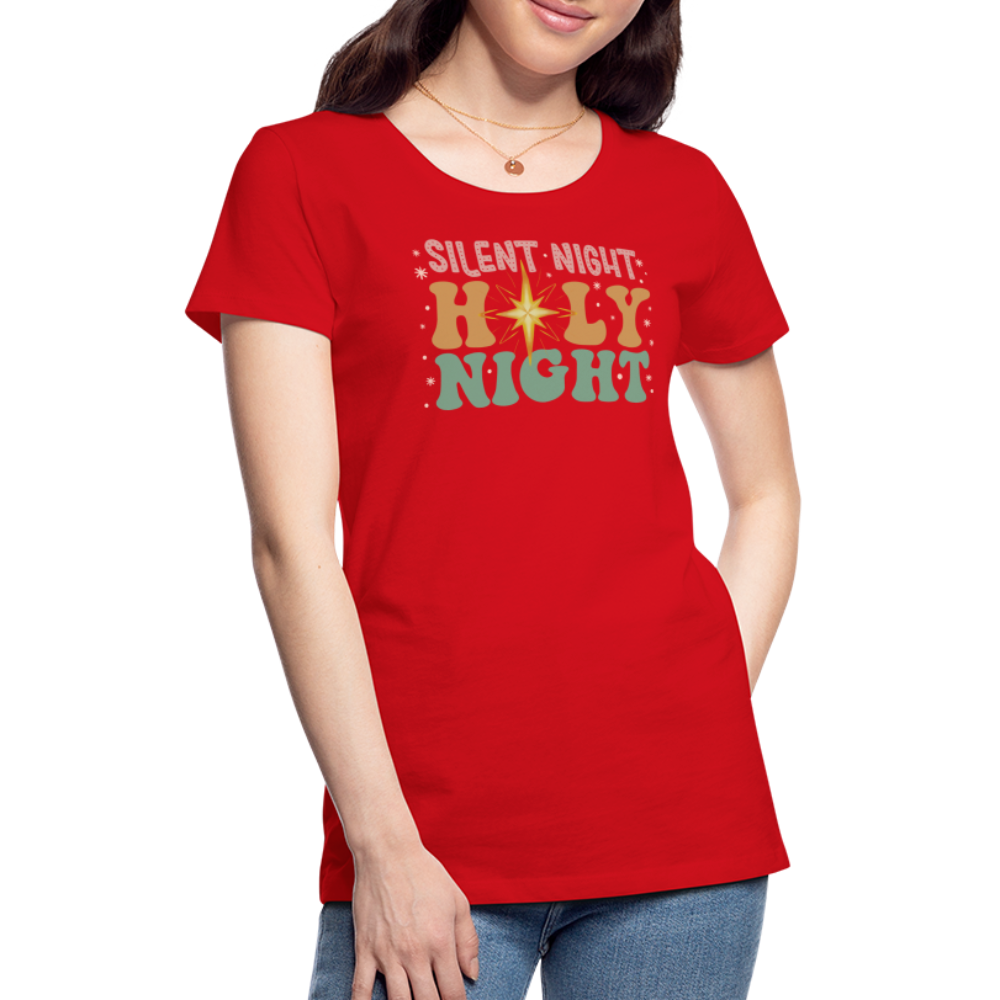 Silent Night Christmas Family Women’s Premium T-Shirt - red