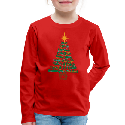 Names of Jesus Christmas Tree Kid's Long Sleeve Shirt - red