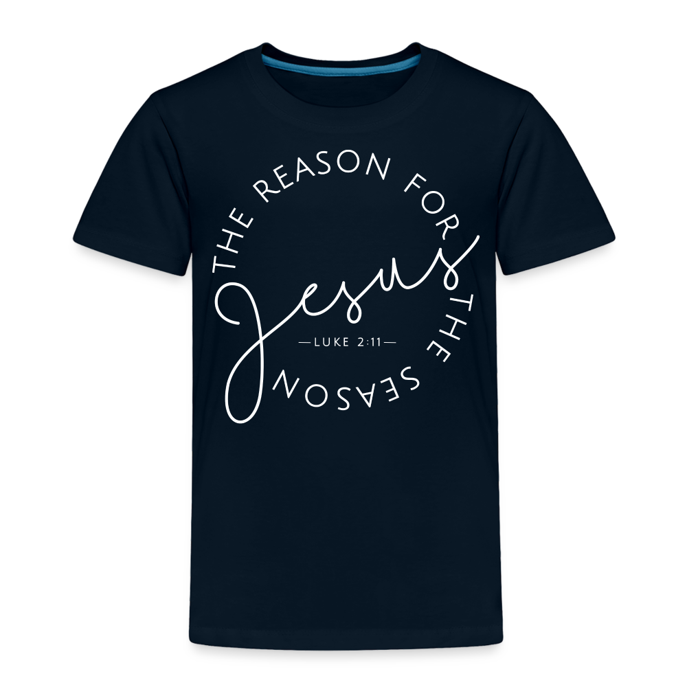 The Reason for the Season (W) Christmas Toddler Shirt - deep navy