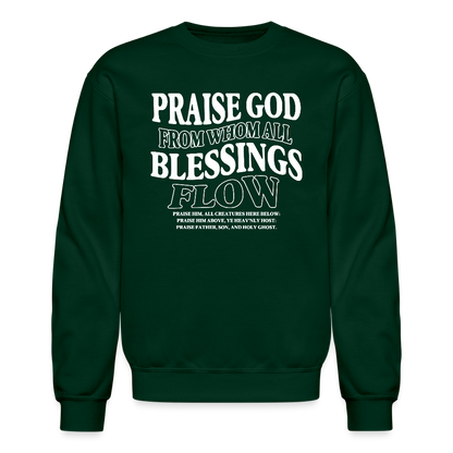 Praise God from Whom All Blessings Flow Men's Sweater - forest green