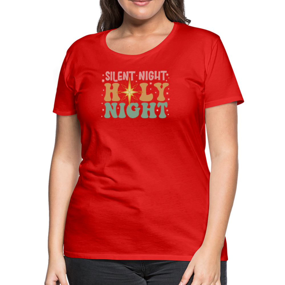 Silent Night Christmas Family Women’s Premium T-Shirt - red