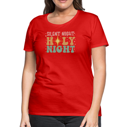 Silent Night Christmas Family Women’s Premium T-Shirt - red