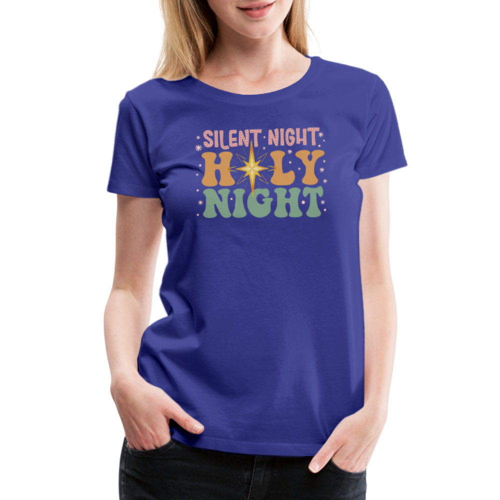 Silent Night Christmas Family Women’s Premium T-Shirt - royal blue