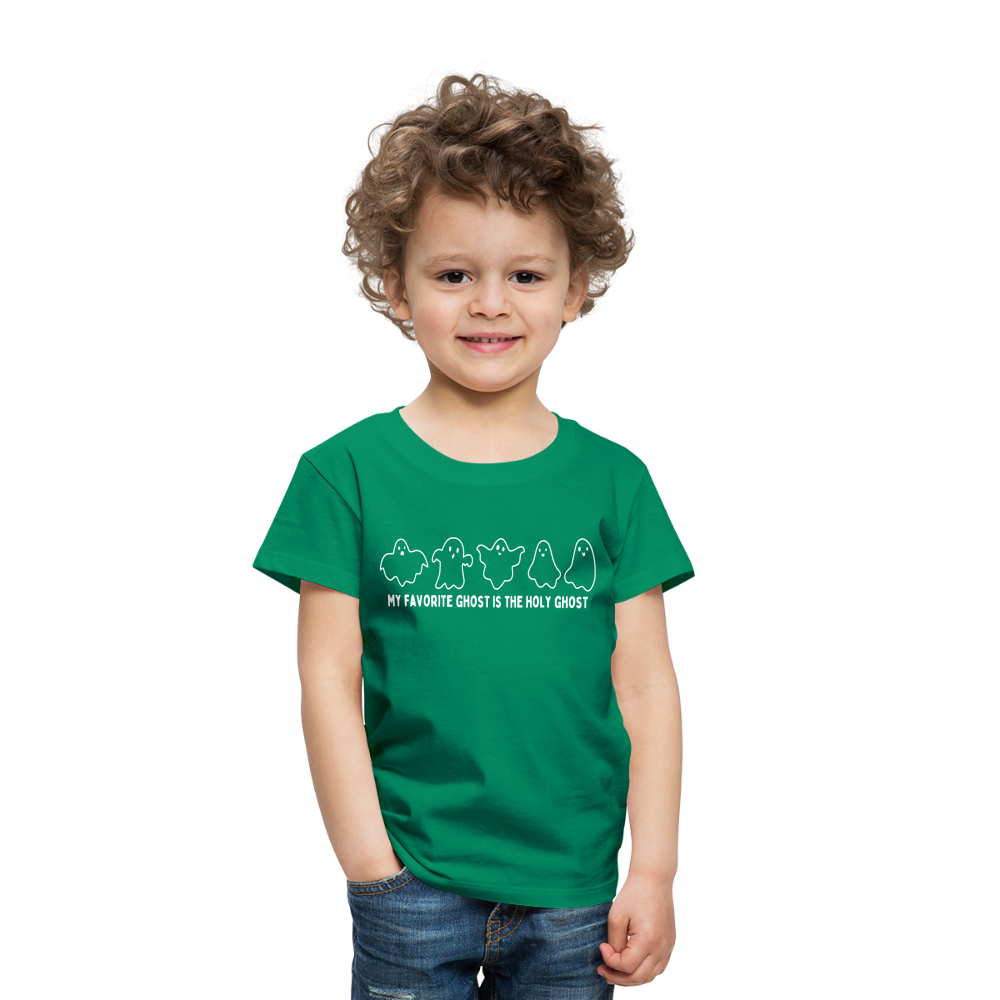 My Favorite Ghost is the Holy Ghost (Outline) Toddler T-Shirt - kelly green