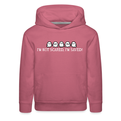 I'm Not Scared I'm Saved (W) Kid's Hoodie - mauve