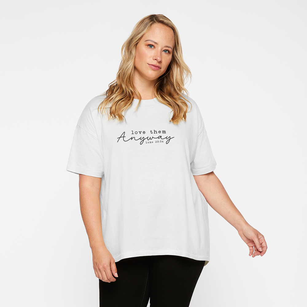 Love Them Anyway Women's Hi Lo T-Shirt - white