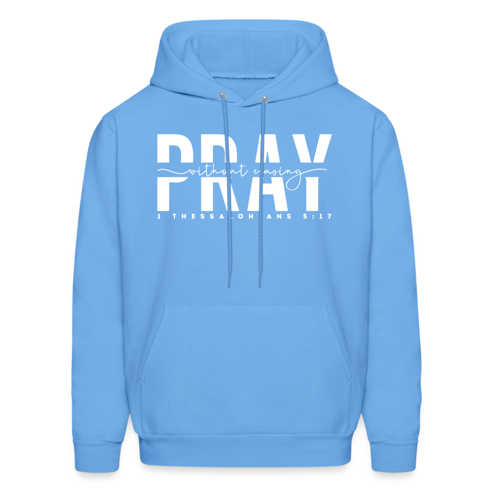 Pray Without Ceasing (W) Men's Hoodie - carolina blue