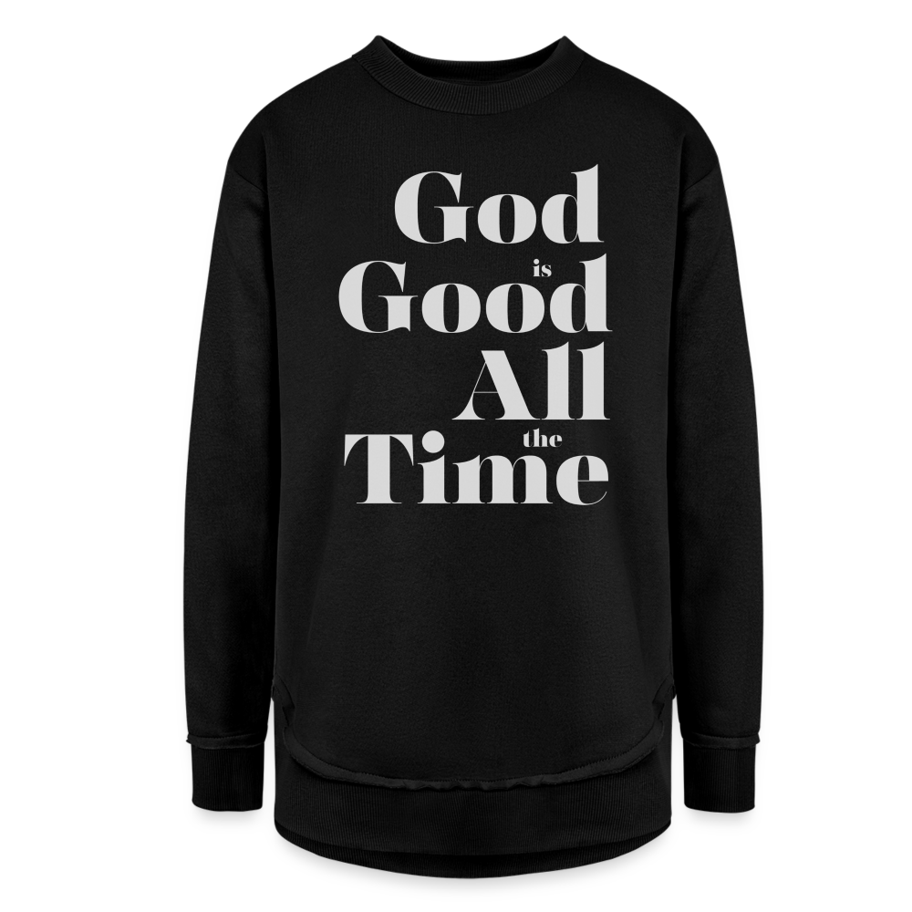 God is Good All the Time Women's Tunic Sweater - black