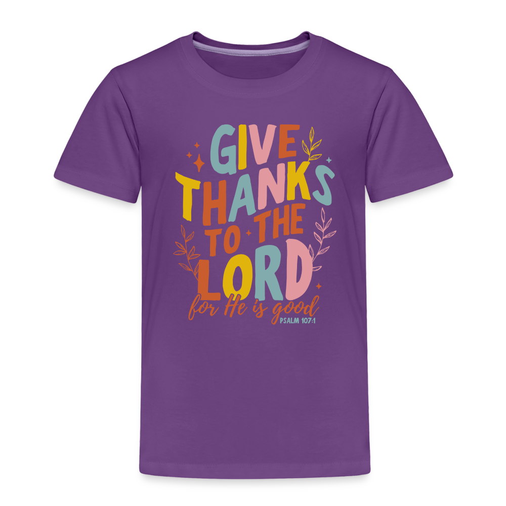 Give Thanks to the Lord (Color) Toddler T-Shirt - purple