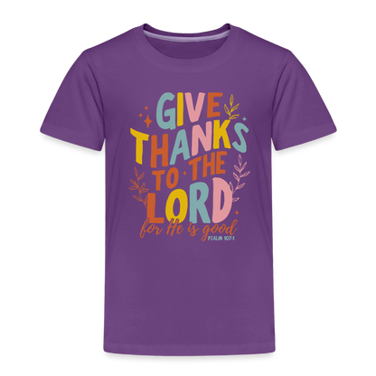 Give Thanks to the Lord (Color) Toddler T-Shirt - purple