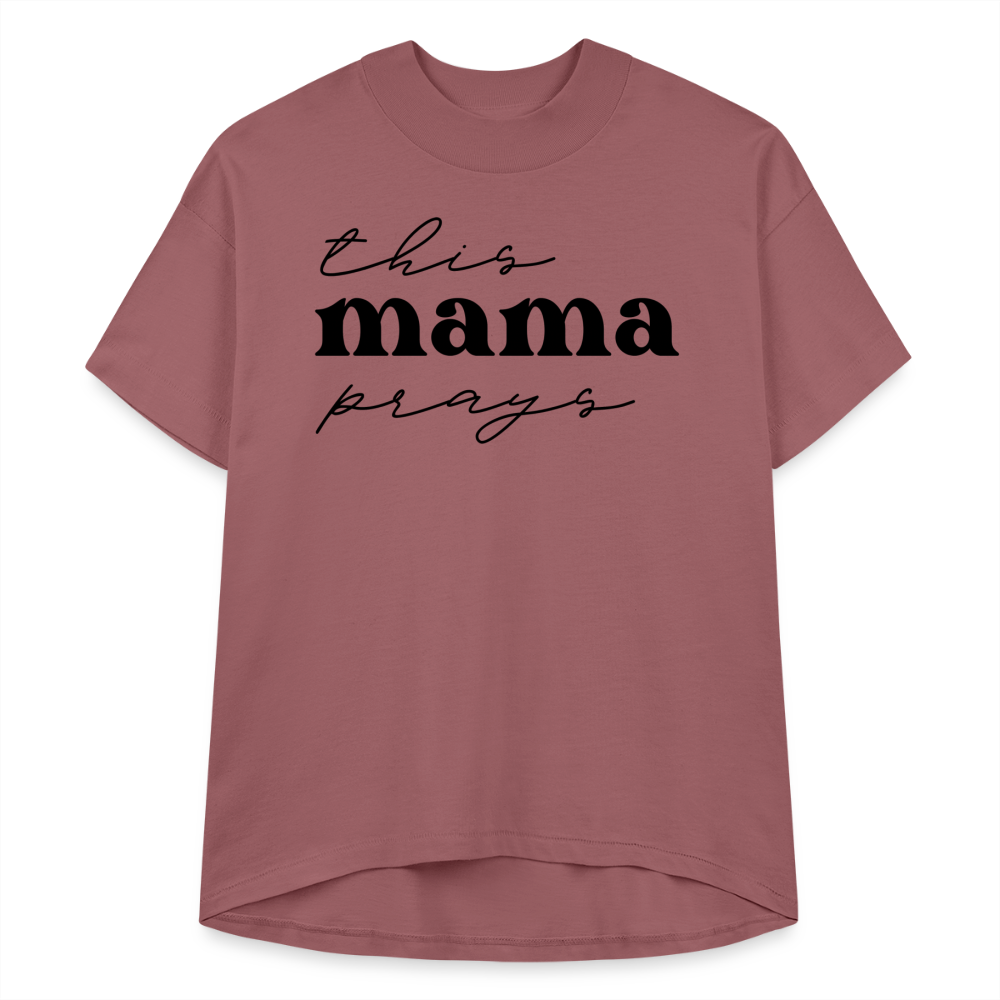 This Mama Prays Women's Hi Lo T-Shirt - dusty pink