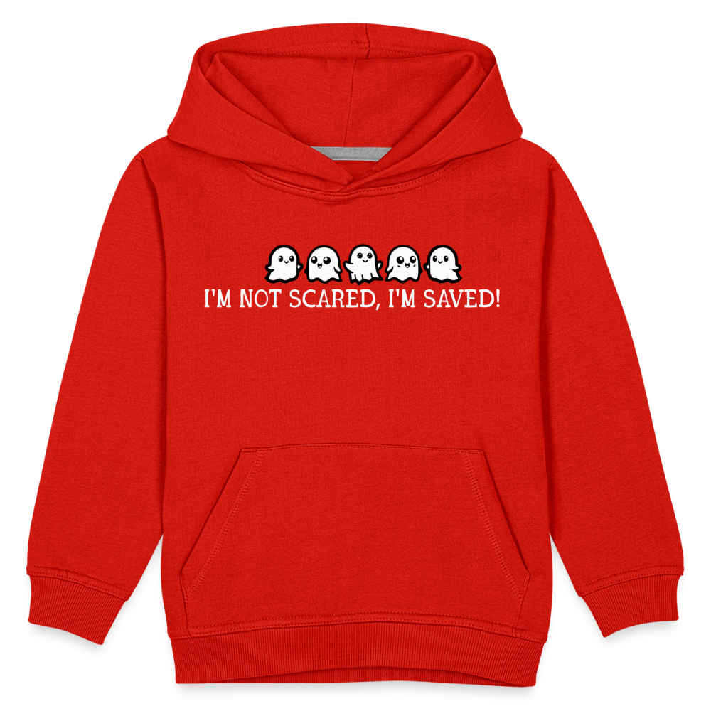 I'm Not Scared I'm Saved (W) Kid's Hoodie - red