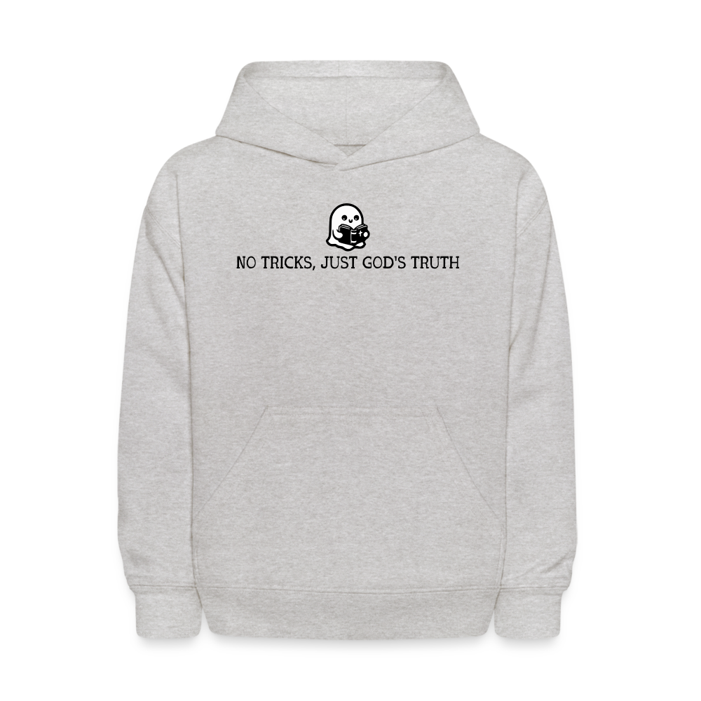 No Tricks Just God's Truth Kids Hoodie - heather gray