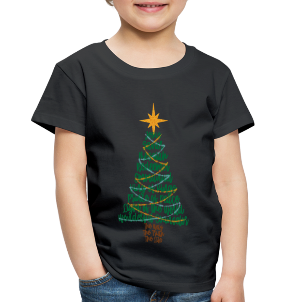 Names of Jesus Christmas Tree Toddler Shirt - black