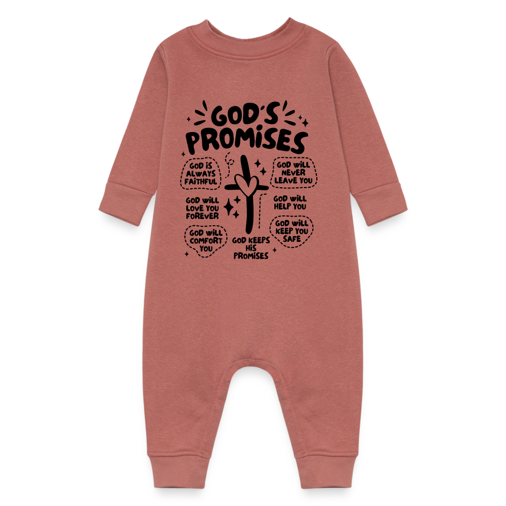 God Promises Fleece Baby Onesie Bodysuit - mauve