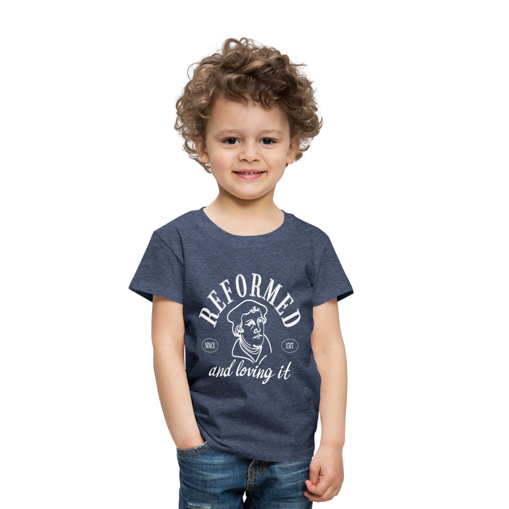 Reformed & Loving It (W) Reformation Day Toddler T-Shirt - heather blue