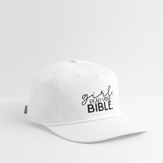 Girl Read Your Bible Hat Cap - white