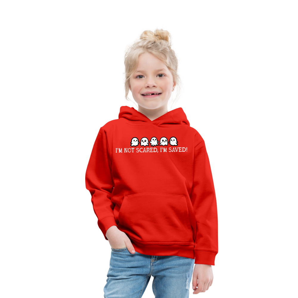 I'm Not Scared I'm Saved (W) Kid's Hoodie - red