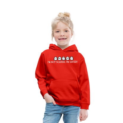 I'm Not Scared I'm Saved (W) Kid's Hoodie - red