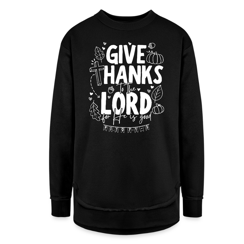 Give Thanks to the Lord (W) Women's Tunic Sweater - black