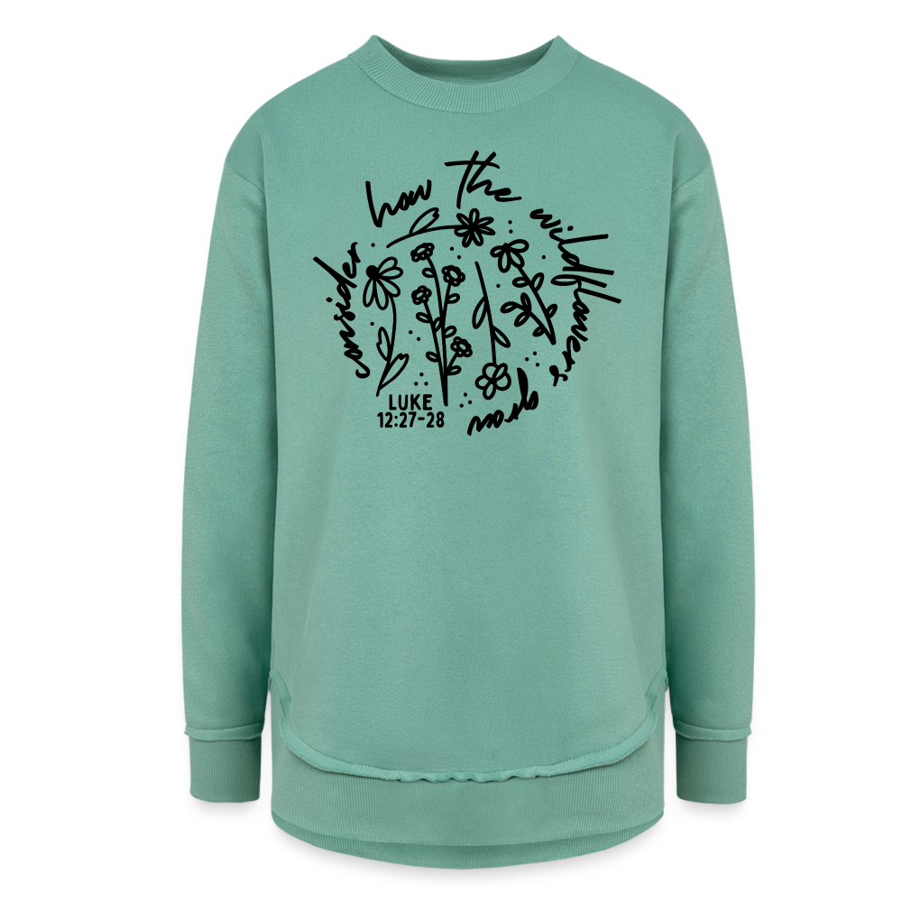 Consider the Wildflowers (B) Women's Weekend Tunic Fleece Sweatshirt - saltwater