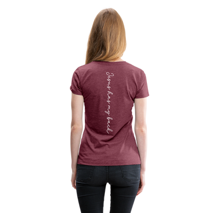 Jesus has My Back Women's T-Shirt - heather burgundy