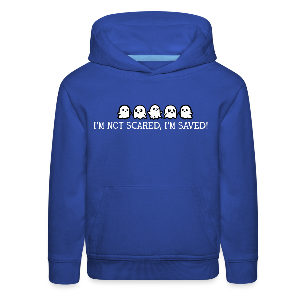 I'm Not Scared I'm Saved (W) Kid's Hoodie - royal blue