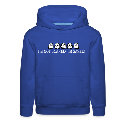 I'm Not Scared I'm Saved (W) Kid's Hoodie - royal blue