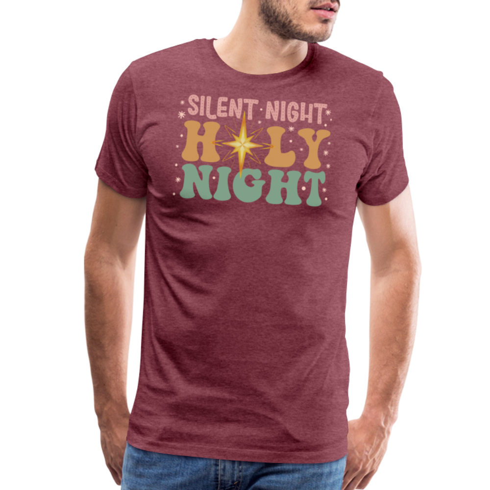 Silent Night Christmas Family Men's Premium T-Shirt - heather burgundy