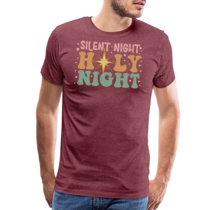 Silent Night Christmas Family Men's Premium T-Shirt - heather burgundy