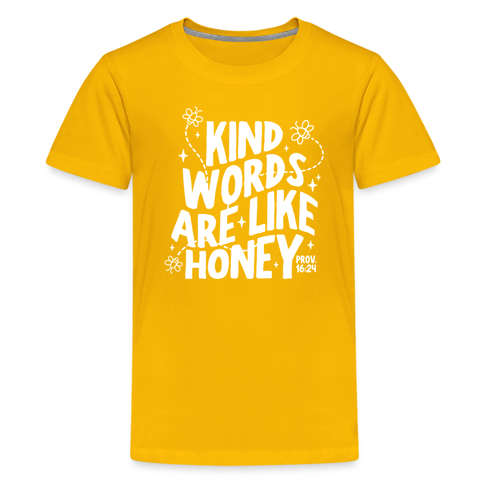 Kind Words are Like Honey (W) Kid's T-Shirt - sun yellow