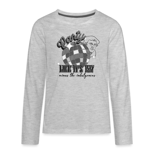 Party Like its 1517 (Color) Reformation Day Kid's Long Sleeve Shirt - heather gray