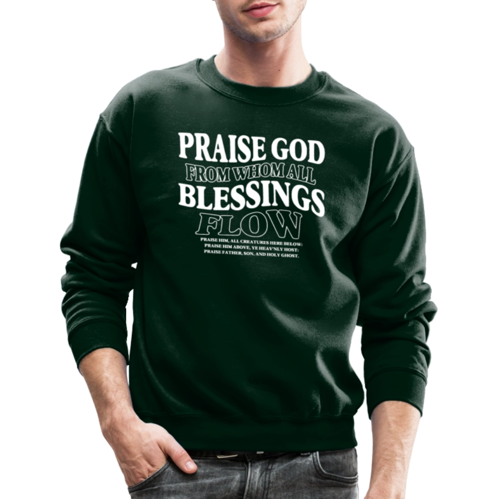 Praise God from Whom All Blessings Flow Men's Sweater - forest green