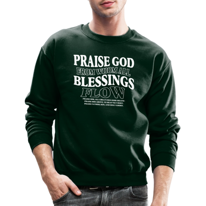 Praise God from Whom All Blessings Flow Men's Sweater - forest green