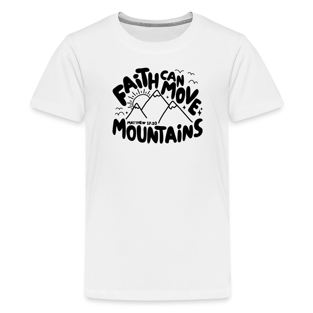 Faith Can Move Mountains Kid's T-Shirt - white