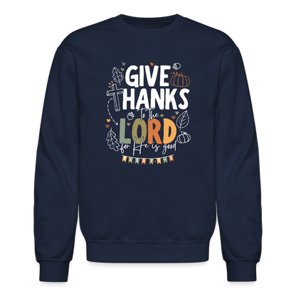 Give Thanks to the Lord (W, Color) Men's Sweater - navy