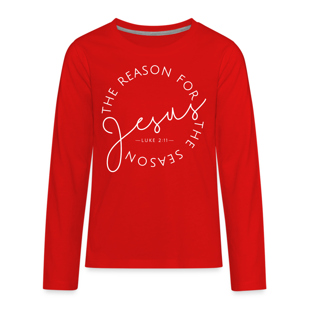 The Reason for the Season Christmas Kids' Premium Long Sleeve T-Shirt - red