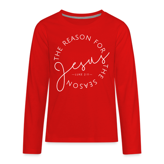 The Reason for the Season Christmas Kids' Premium Long Sleeve T-Shirt - red