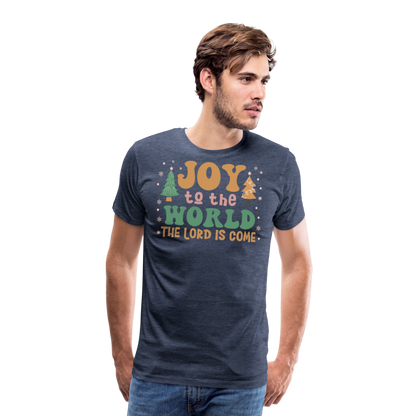 Joy to the World Christmas Family Men's Premium T-Shirt - heather blue