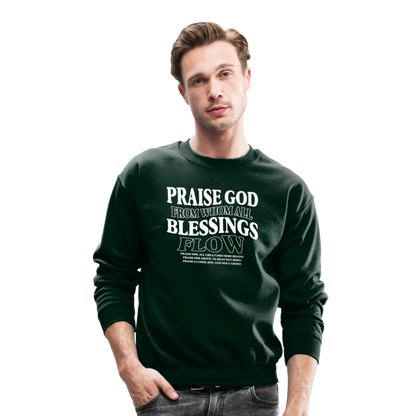 Praise God from Whom All Blessings Flow Men's Sweater - forest green