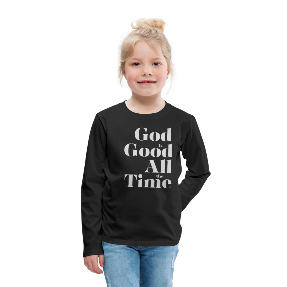 God is Good Kids' Premium Long Sleeve T-Shirt - black