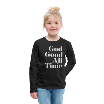 God is Good Kids' Premium Long Sleeve T-Shirt - black