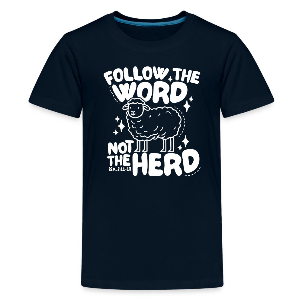 Follow the Word (W) Kid's T-Shirt - deep navy